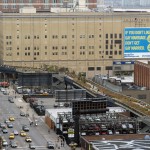 Former Merchant Refrigerating Co. warehouse, aerial view from London Towers